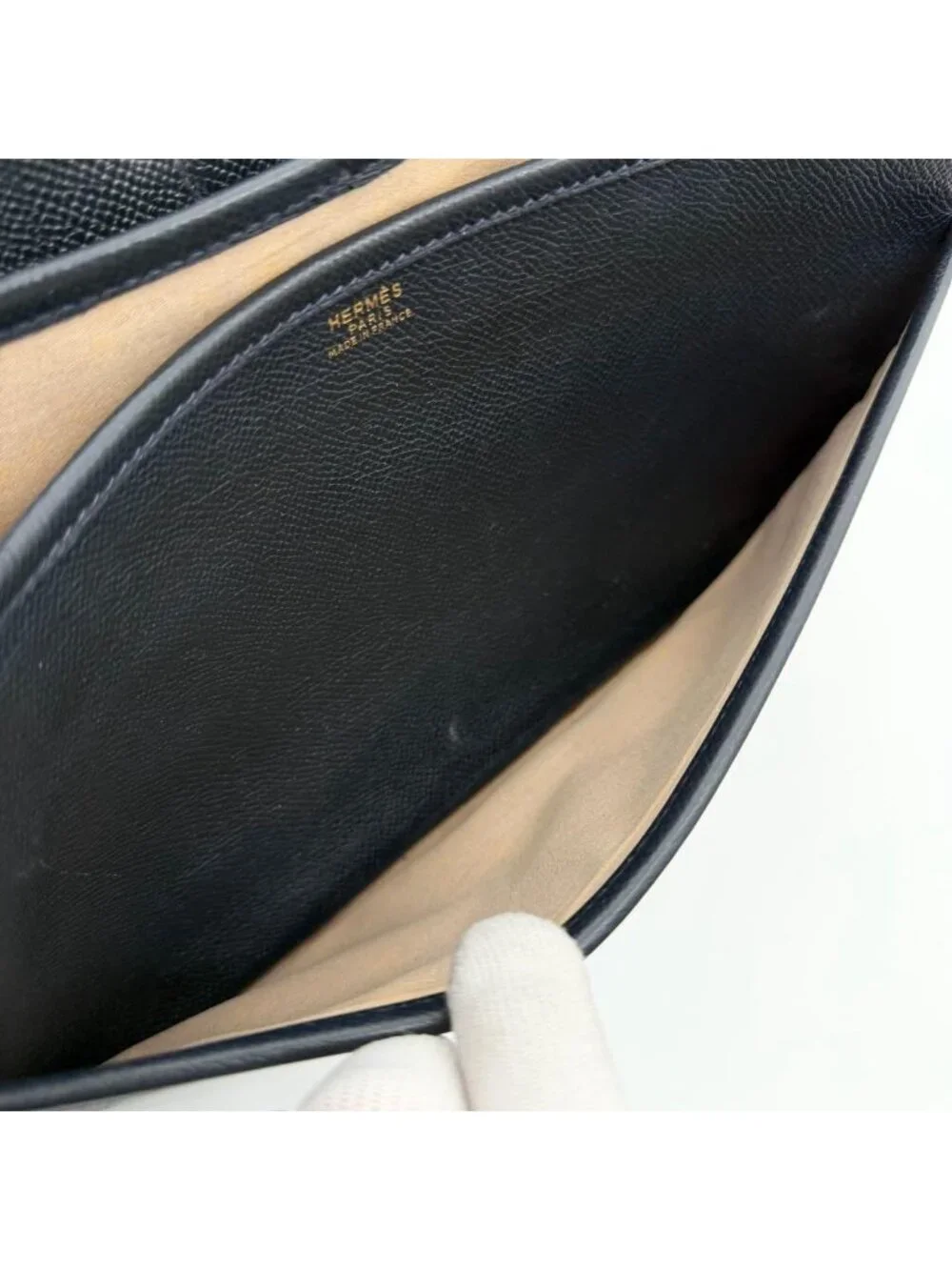 Hermes Rare Vintage Noumea Shoulder Bag Navy
